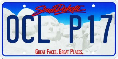 SD license plate 0CLP17