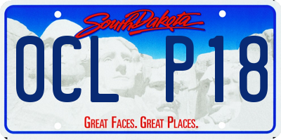 SD license plate 0CLP18