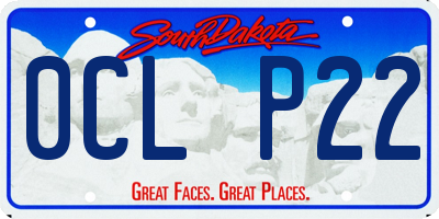 SD license plate 0CLP22