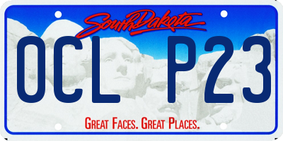 SD license plate 0CLP23