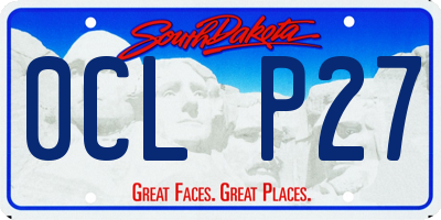 SD license plate 0CLP27