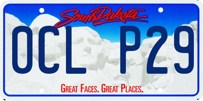 SD license plate 0CLP29