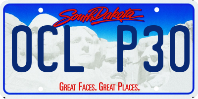 SD license plate 0CLP30