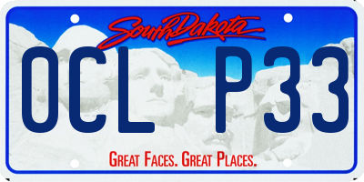 SD license plate 0CLP33