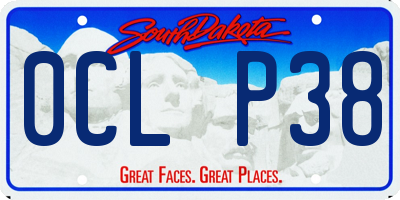SD license plate 0CLP38