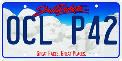 SD license plate 0CLP42
