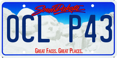 SD license plate 0CLP43