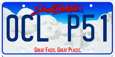 SD license plate 0CLP51