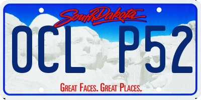 SD license plate 0CLP52