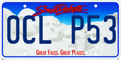 SD license plate 0CLP53