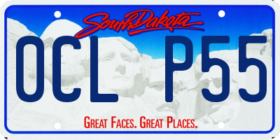 SD license plate 0CLP55