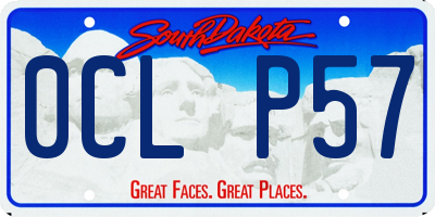 SD license plate 0CLP57