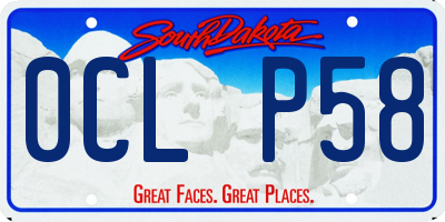 SD license plate 0CLP58