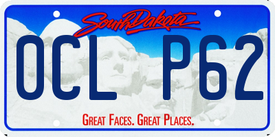 SD license plate 0CLP62