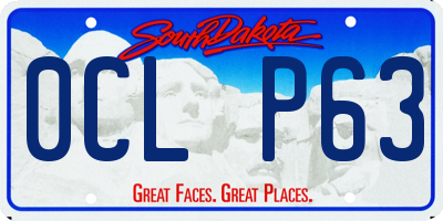 SD license plate 0CLP63