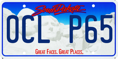 SD license plate 0CLP65