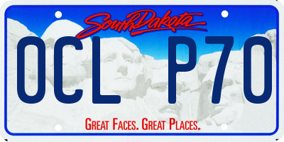 SD license plate 0CLP70
