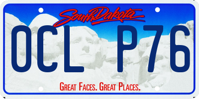 SD license plate 0CLP76