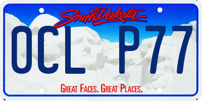 SD license plate 0CLP77