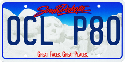 SD license plate 0CLP80