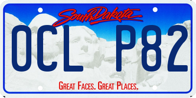 SD license plate 0CLP82