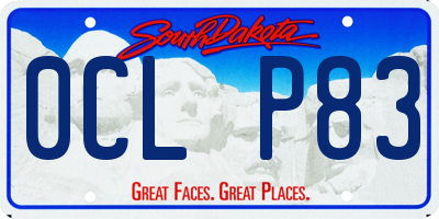 SD license plate 0CLP83