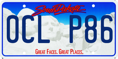 SD license plate 0CLP86