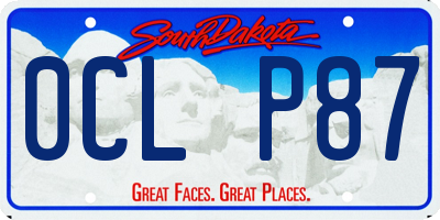 SD license plate 0CLP87