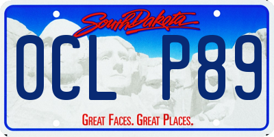 SD license plate 0CLP89