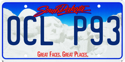 SD license plate 0CLP93