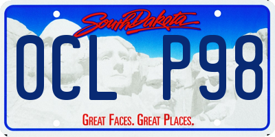 SD license plate 0CLP98