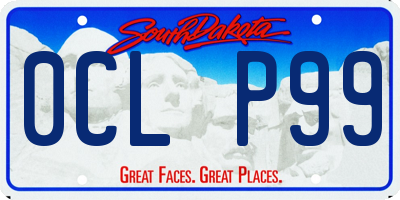 SD license plate 0CLP99