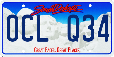 SD license plate 0CLQ34