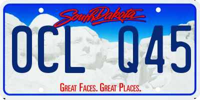 SD license plate 0CLQ45