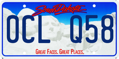 SD license plate 0CLQ58