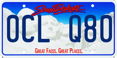SD license plate 0CLQ80