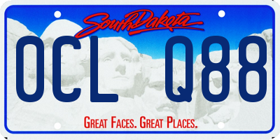 SD license plate 0CLQ88