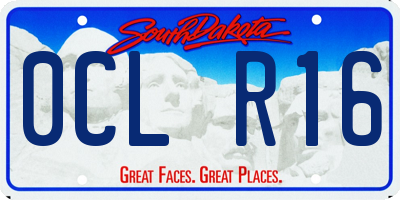 SD license plate 0CLR16