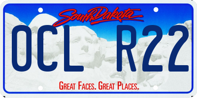 SD license plate 0CLR22