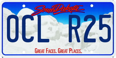 SD license plate 0CLR25