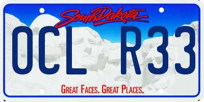 SD license plate 0CLR33