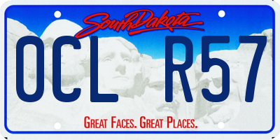 SD license plate 0CLR57