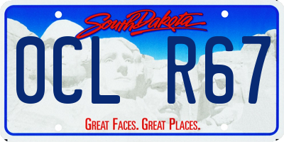 SD license plate 0CLR67