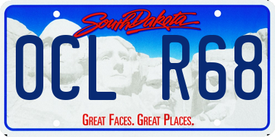 SD license plate 0CLR68