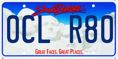 SD license plate 0CLR80