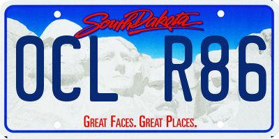 SD license plate 0CLR86