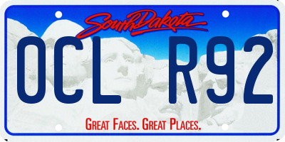 SD license plate 0CLR92