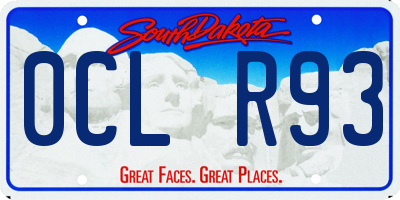 SD license plate 0CLR93