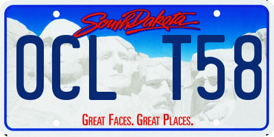 SD license plate 0CLT58