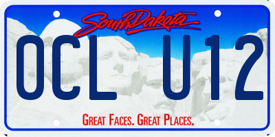 SD license plate 0CLU12